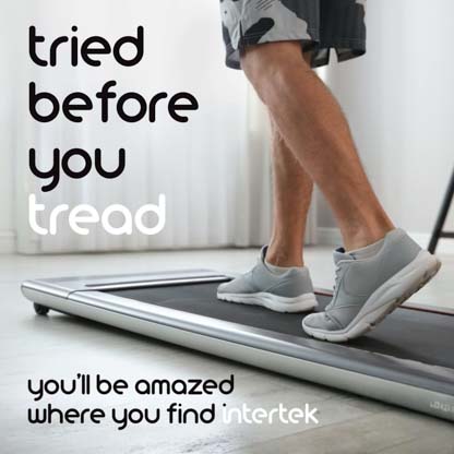 A person walking on a treadmill
